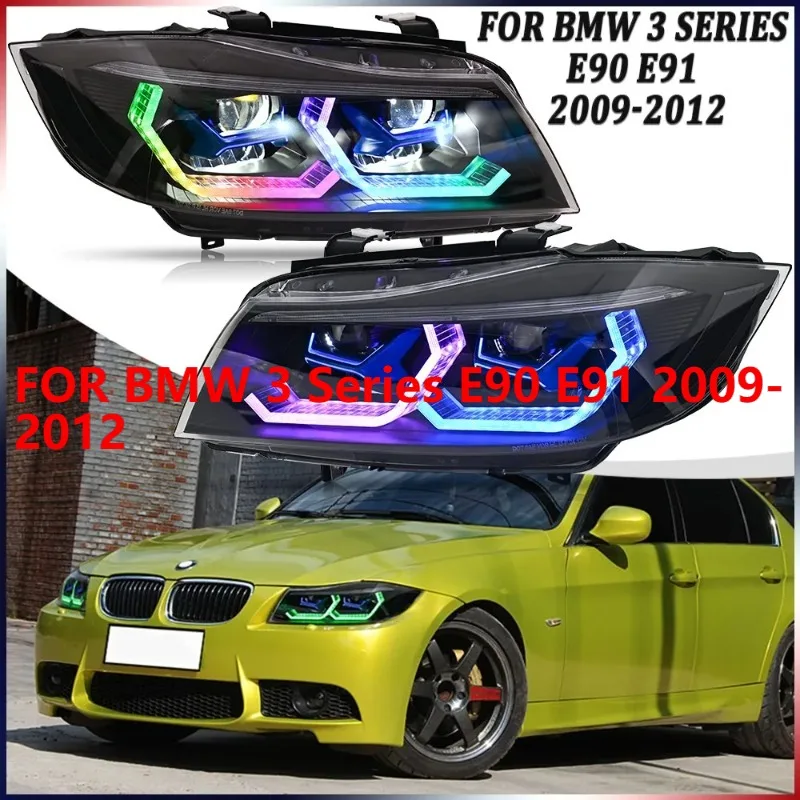 

For BMW 3 Series E90 E91 2009-2012 1Pair RGB LED Projector Headlights DRL Lamps Assembly