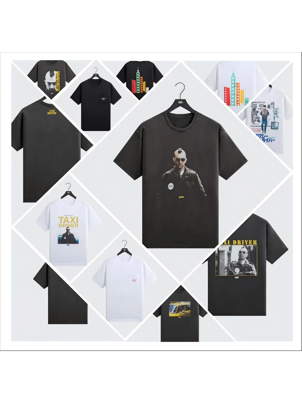 Kith Taxi Driver Short Sleeve Pure Cotton T-Shirt Digital Print Unisex Summer Casual Wear Breathable round Neck Top