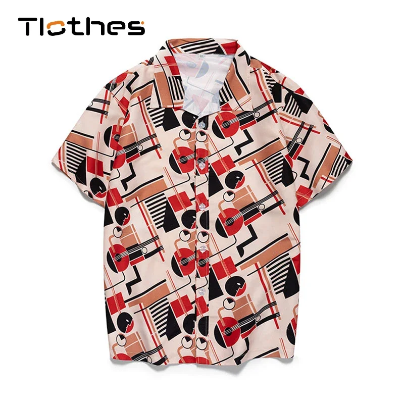 

Гавайские рубашки с короткими рукавами и мультяшным узором, мужские летние забавные рубашки для мужчин, гавайская рубашка, повседневная пляжная рубашка Aloha, большие размеры