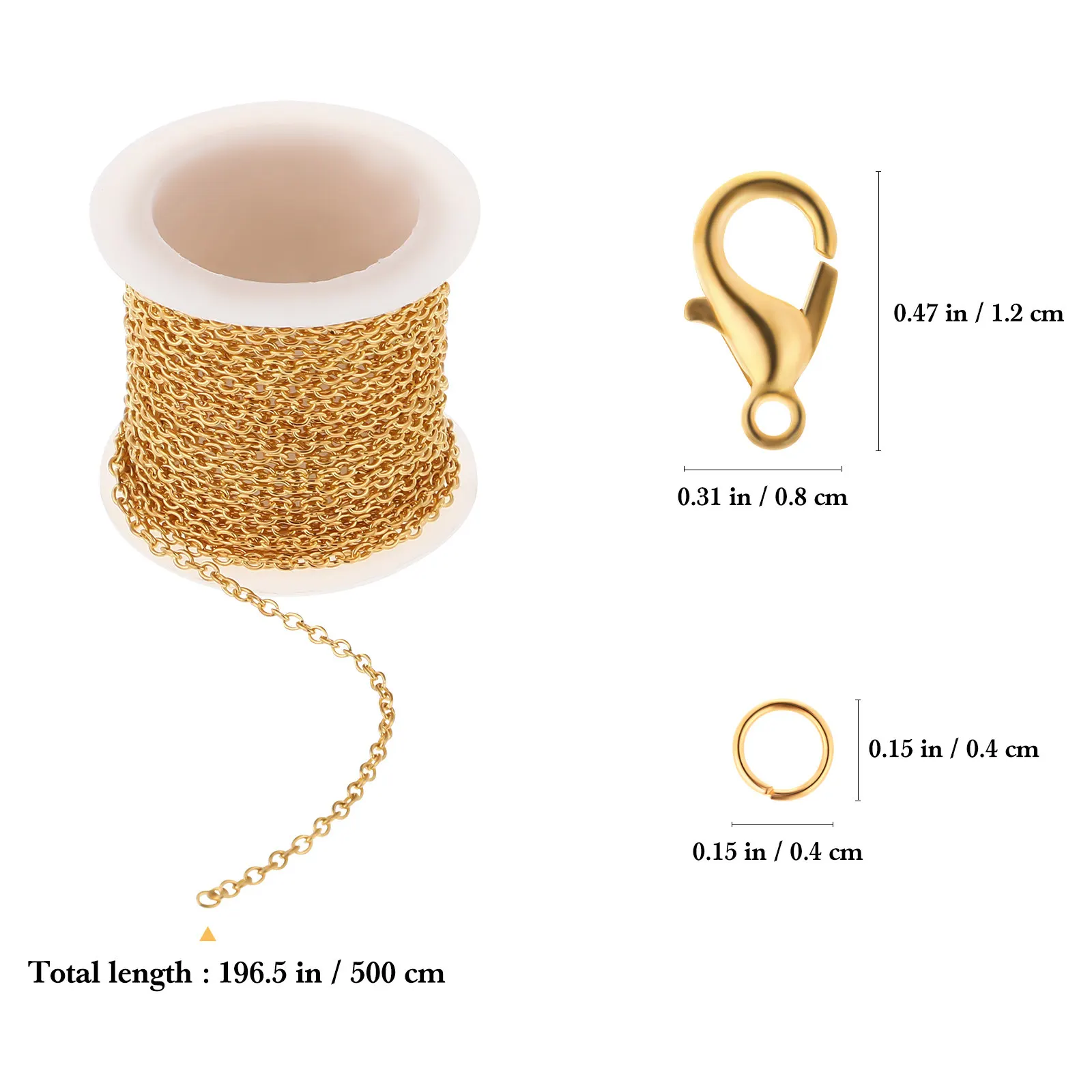 1Set Lobster Clasp Chain Kit for DIY Jewellery Making