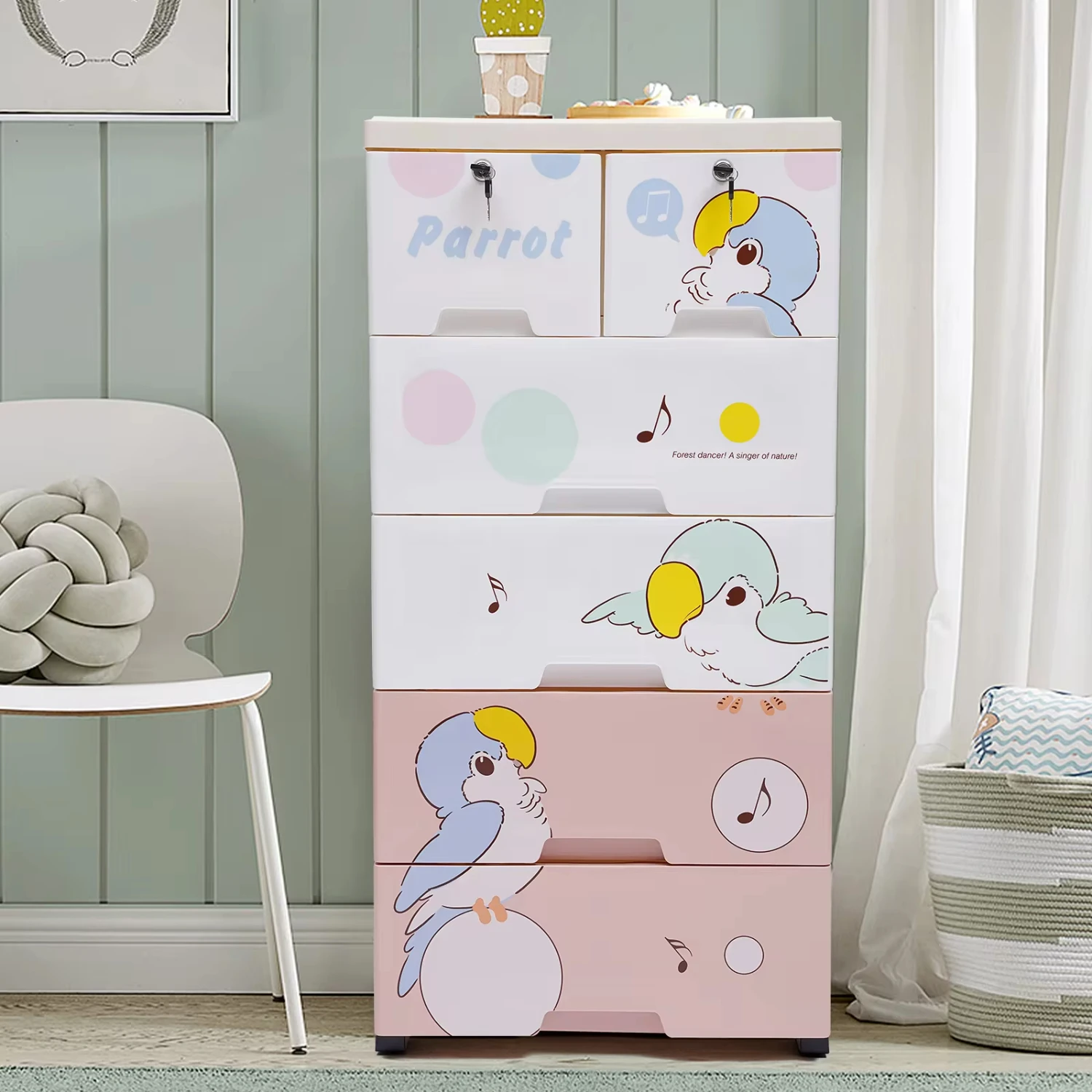 

Plastic Dresser Drawers Tall Dresser Organizer Clothes Cabinet with 6 Drawers Bedroom