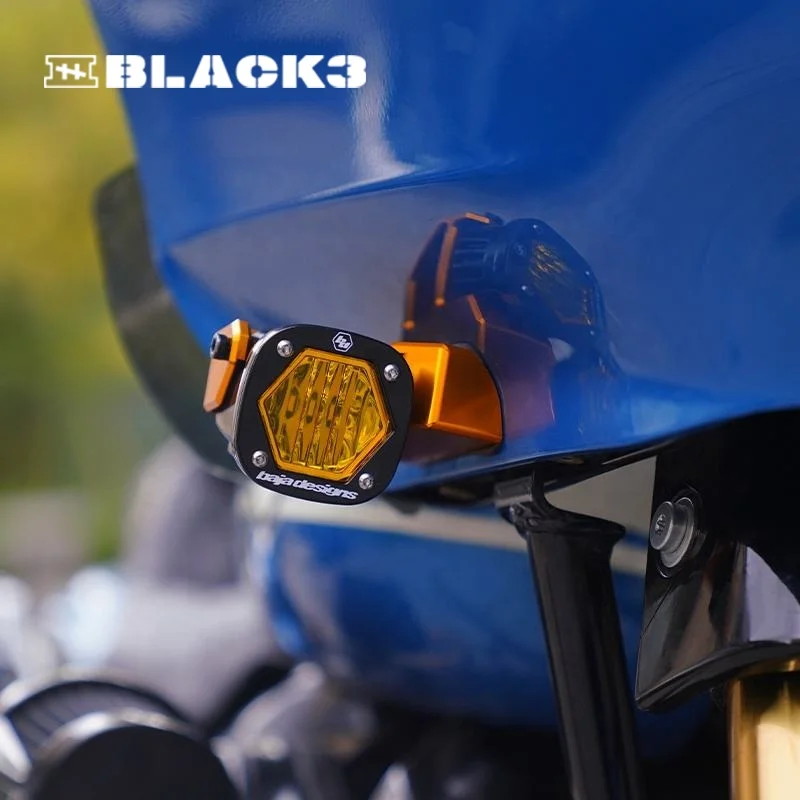 Black3 Baja S1 ブラケットキット HD 2015 以降に適合ロードグライドモーターフロントターンシグナル取付ブラケット簡単な取り付け