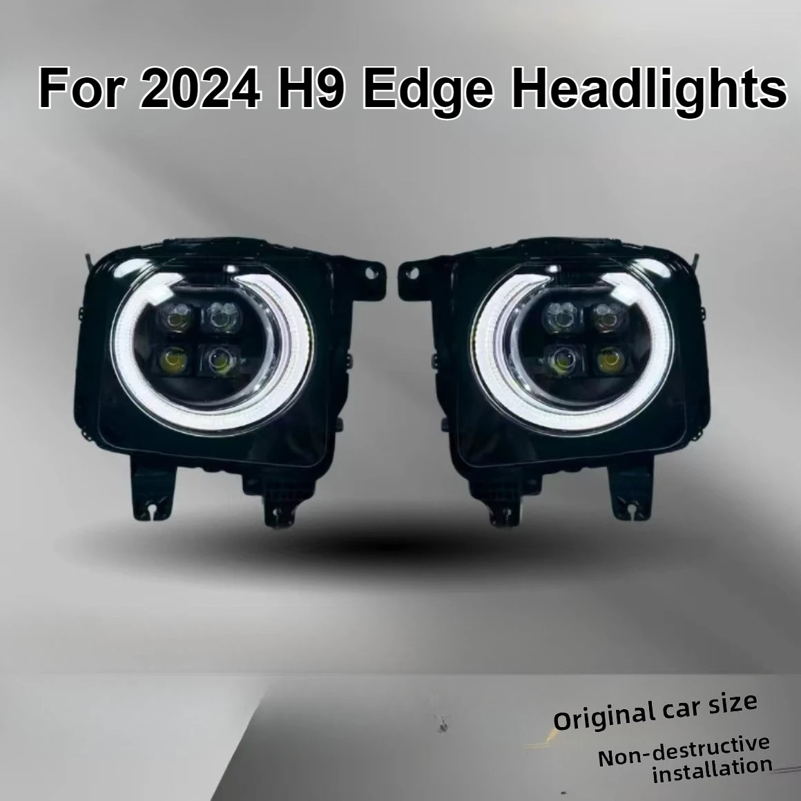 For Haval H9 2024 Dynamic Flow Matrix Laser Lens LED Headlight Assembly Non-destructive Installation Modification Accessories