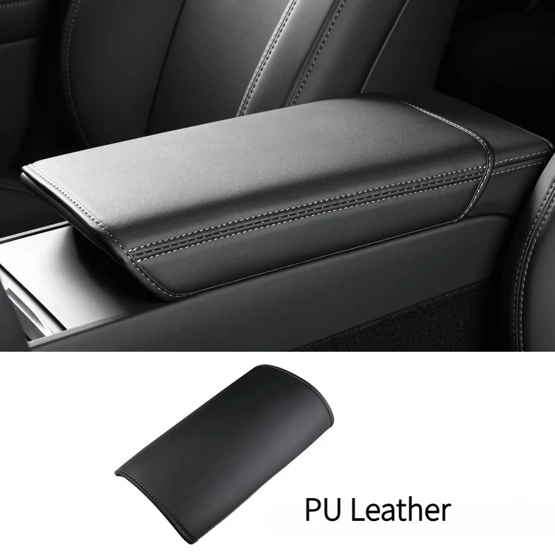 

For Tesla Model 3 2023-2024 Y Junipe 2025 Armrest Protector Box Cover Soft PU Leather Center Console Panel Pad Model3 Highland
