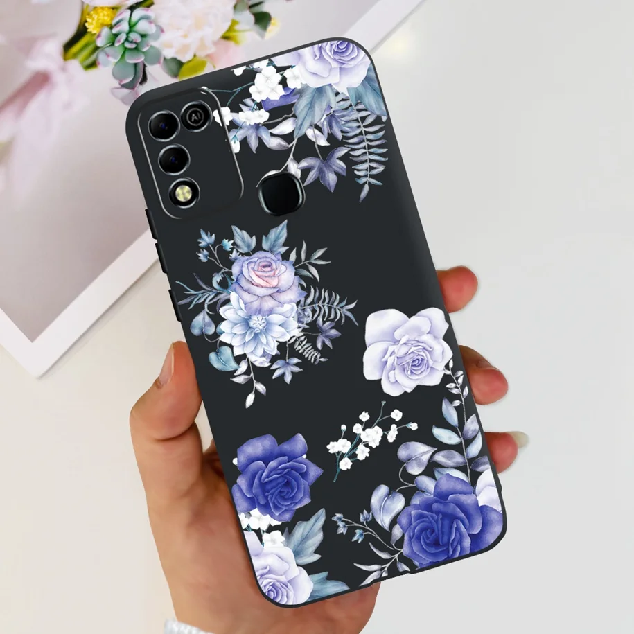 For Infinix Hot 11 Play Case Shockproof Cover Fashion Flower Soft Silicone Coque For Infinix Hot 10 Play X688C Hot 9 Play Bumper