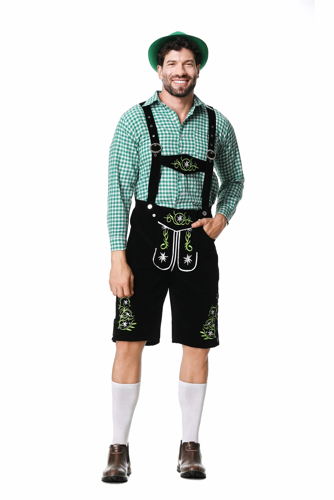 Mannelijke Duitse Lederhosen Oktoberfest Kostuums Baarse Bier Festival Outfit Cosplay Halloween Kleding Driedelige Set