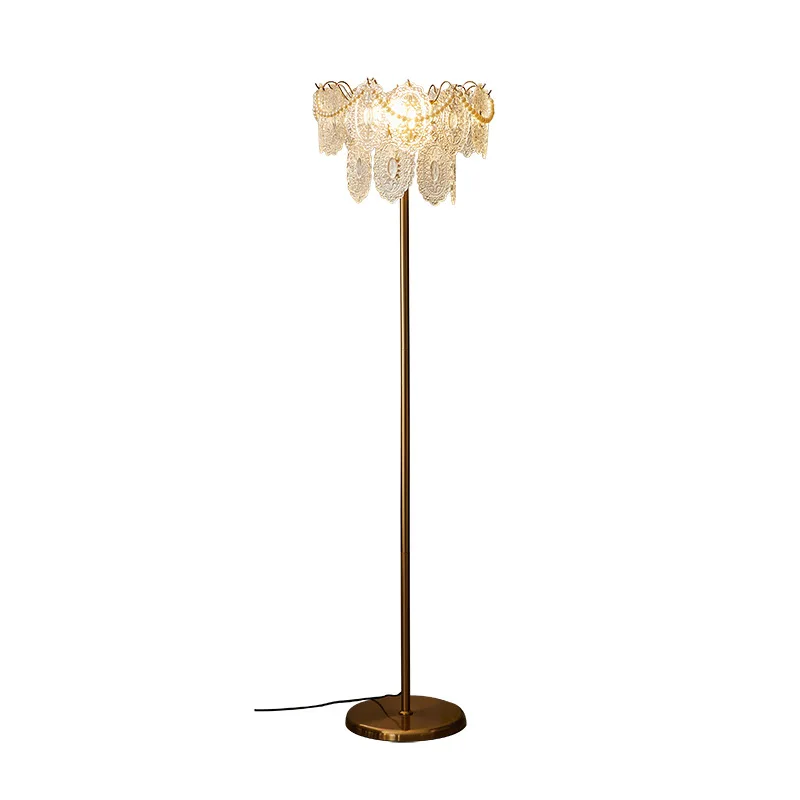 

French light luxury crystal floor lamp living room modern simple creative bedroom bedside Italian LED energy saving