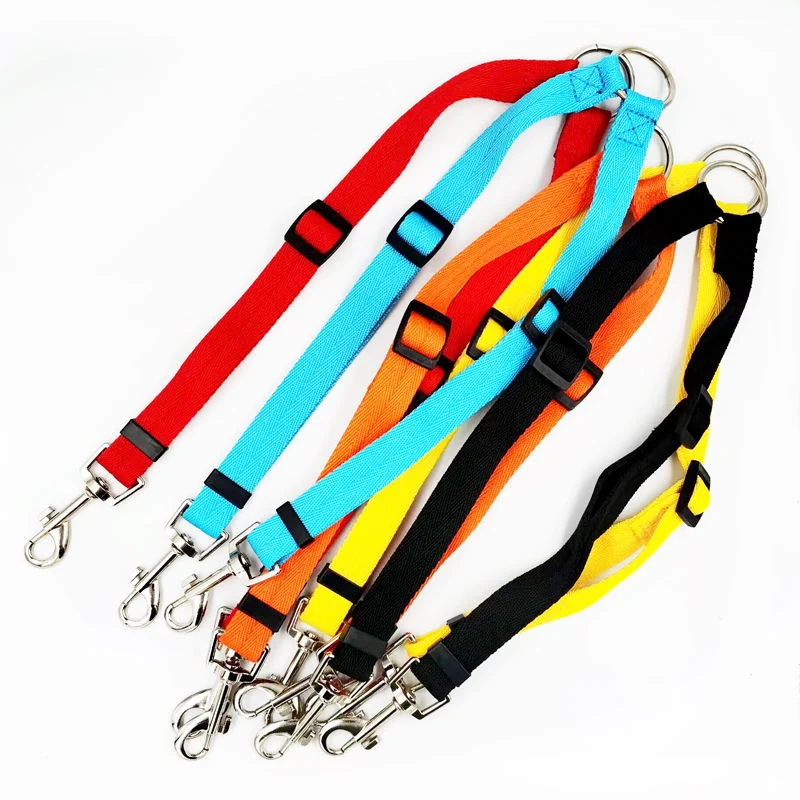 Nylon Pet Dog Leash Colorful Traction Rope Detachable One For Two Pet Dog Traction Leash Nylon Double Leash Kit For 2 Dogs