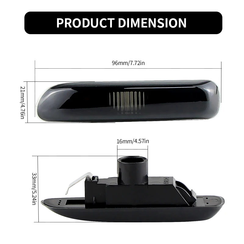 2PCS Side Marker Turn Signal Light shell without bulb For BMW 3 Series E46 Sedan Coupe Wagon Convertible OEM#:63132228591
