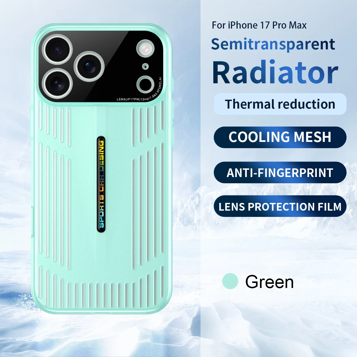 Funda de teléfono de malla de refrigeración de radiador, exfoliante de piel colorido caramelo para IPhone 17 Air 12 13 14 15 16 Pro Max Plus, cubierta protectora de lente