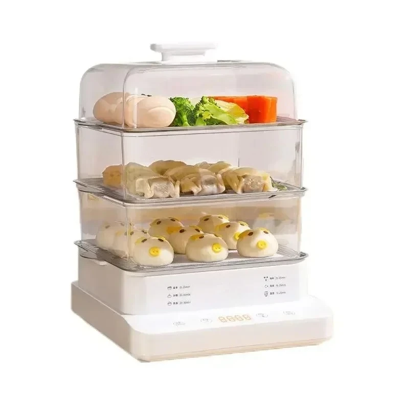 electric steamer  intelligent reservation three-layer household multi-functional
