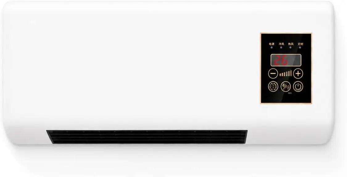 Wall Mounted Air Conditioner and Heater Combo, 1800W Ductless Portable AC Unit No Window Needed, 2-in-1 Cooling Fan & PTC Heating System with Remote, Quiet Wall AC for Bedroom Garage RV Camper，Style A