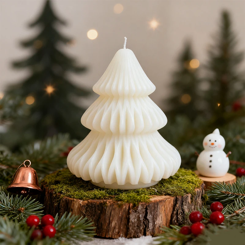 

Christmas Tree Candle Silicone Mold DIY 3D Wavy Xmas Tree Candle Making Mold Mold Candle Mould Home Decoration Christmas Gift