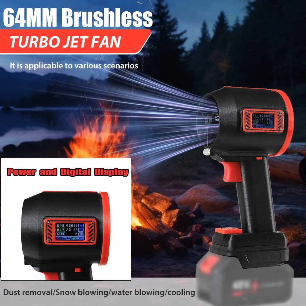 

X70 Max 64MM Turbo Jet Fan 1500W Powerful Air Blower for Makita Battery Max 2000G Thrust Car Washing Snow Blowing Leaf Blowers