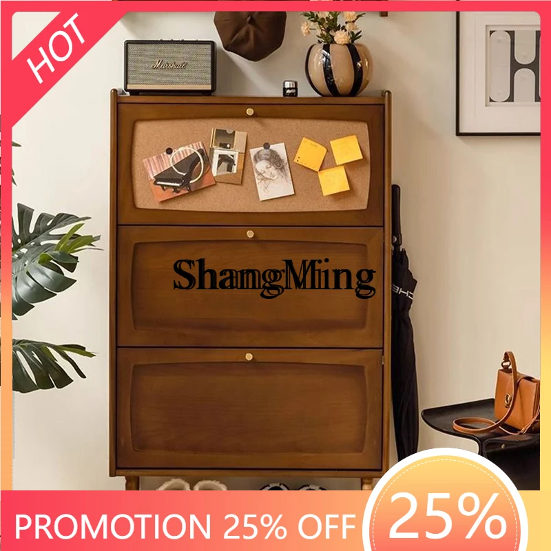 

CL wood household door dustproof ultra-thin shoe cabinet popular entrance storage cabinet