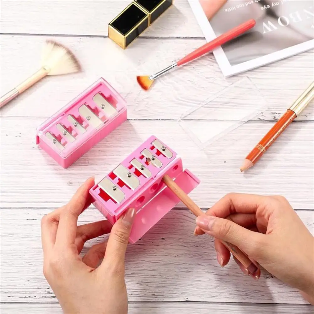 5 Holes Pencil Sharpener Multi-functional Splash-proof Students Manual Sharpener Professional Easy To Clean