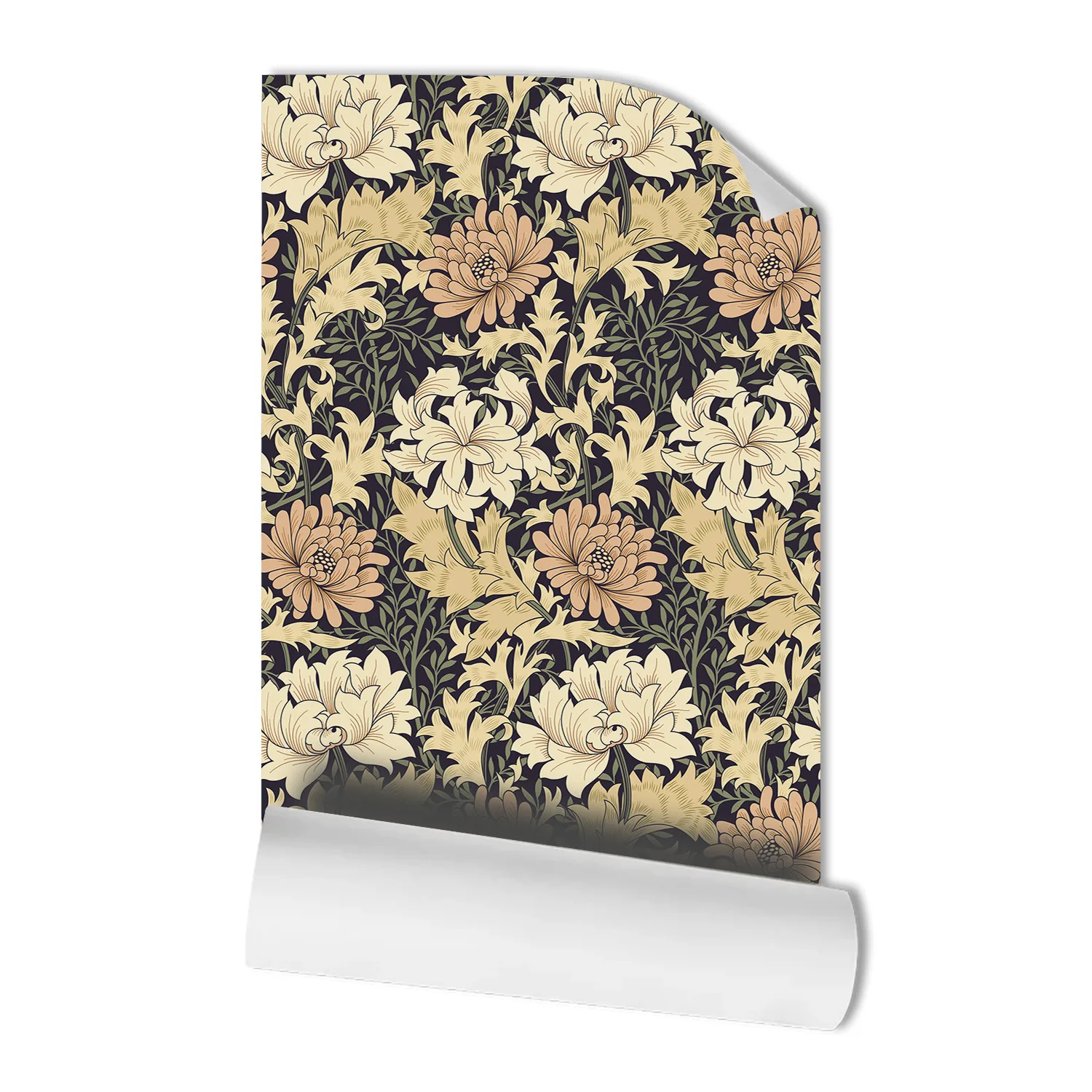 Vintage Leaf Flowers Self Adhesive Wallpaper Chic Peel and Stick Vinyl Room Decor Floral Waterproof Wall Paper Mural