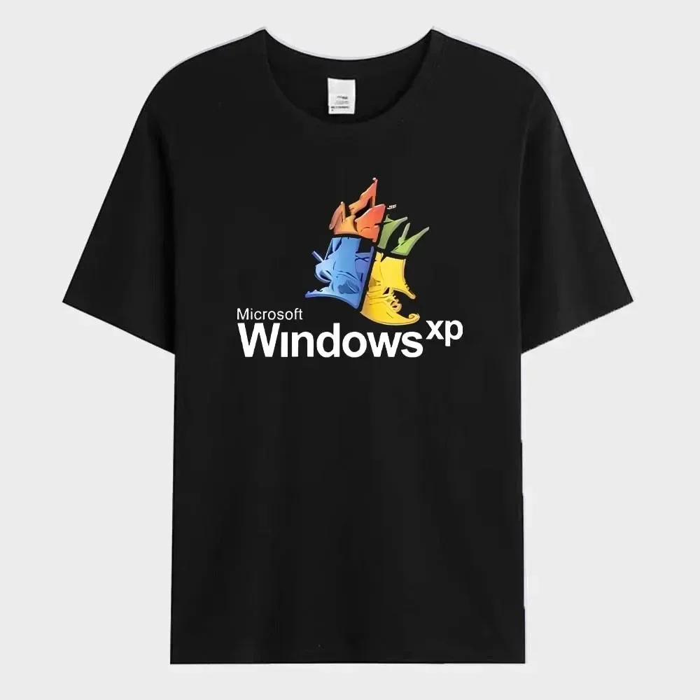 تي شيرت نسائي برسومات Windows 95، تي شيرت Windows XP الكلاسيكي بنظام الكمبيوتر، نمط طباعة، تي شيرت مضحك