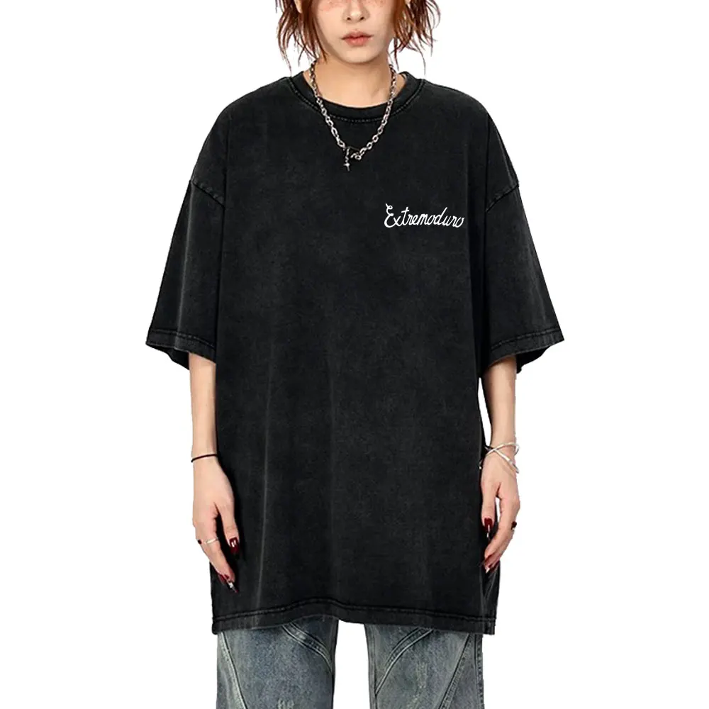 

Washed Vintage Rock Band Extremoduro Tour 2025 Merch T-shirt Men Women Fashion Oversized T Shirt Male Casual Retro Cotton Tshirt
