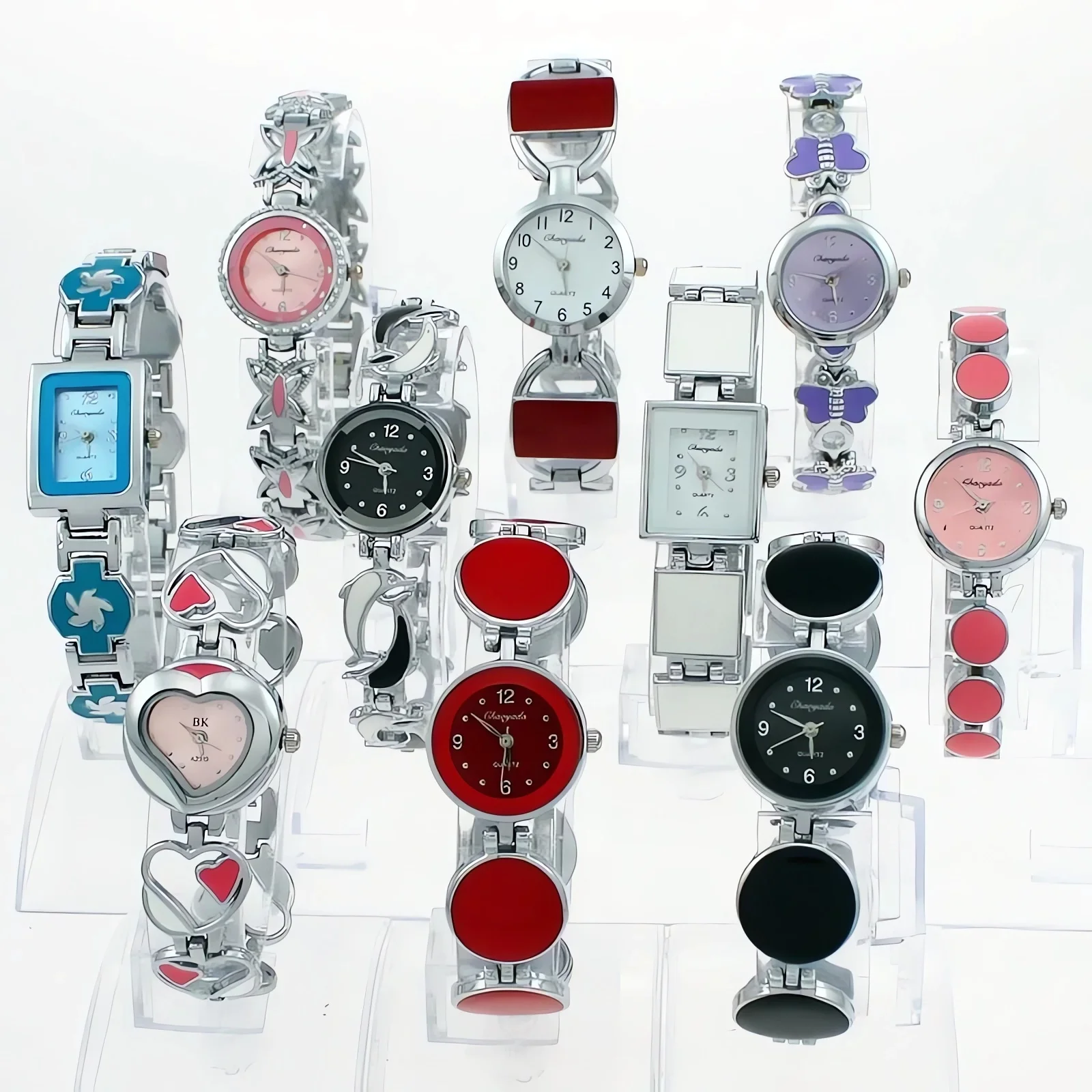 10Pcs/Lot Women Watches Quartz Analog Casual Wrist Watch Gifts