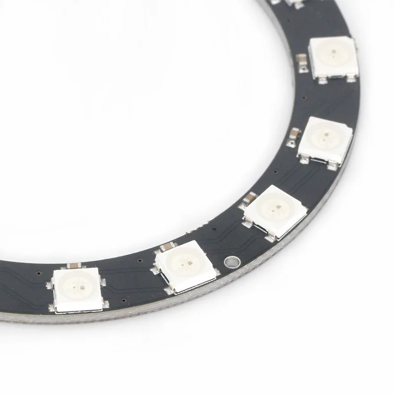 16 Bit WS2812 RGB LED Ring Full Color Intelligent Round Development Kit for DIY Lighting Projects 5050 Built-In Drive Lanterns