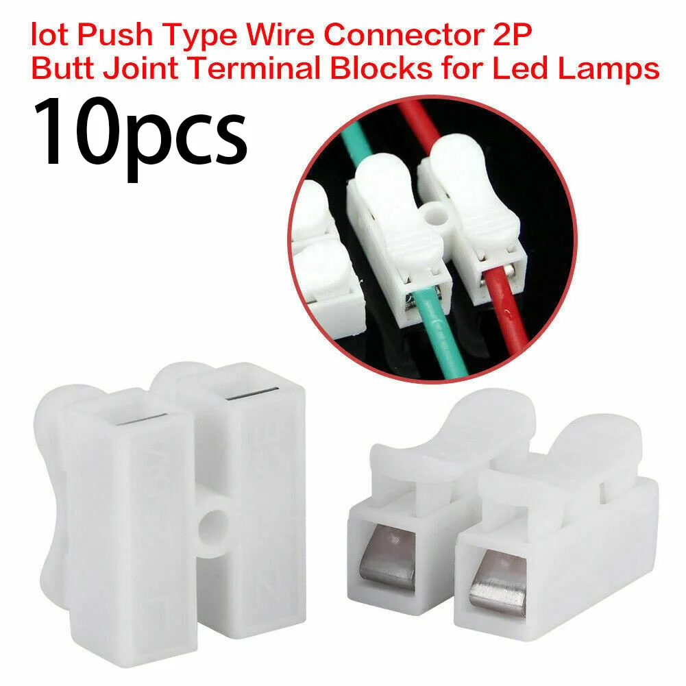10* High Frequency CH2 Terminal Spring Quick Wire Connector Cable Clamp Ter-minal Bl-ock LED Strip Light Replace Electrical Tape