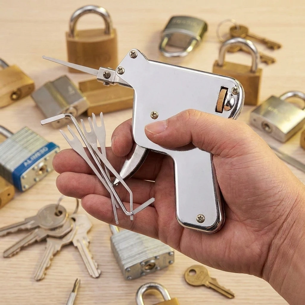 Multi-Professional Locksmith Lock Pick Tools,Lock Pick Gun,15 in 1 Lock Pick with Leather Pouch,21 in 1 Folding Lock Pick Tool