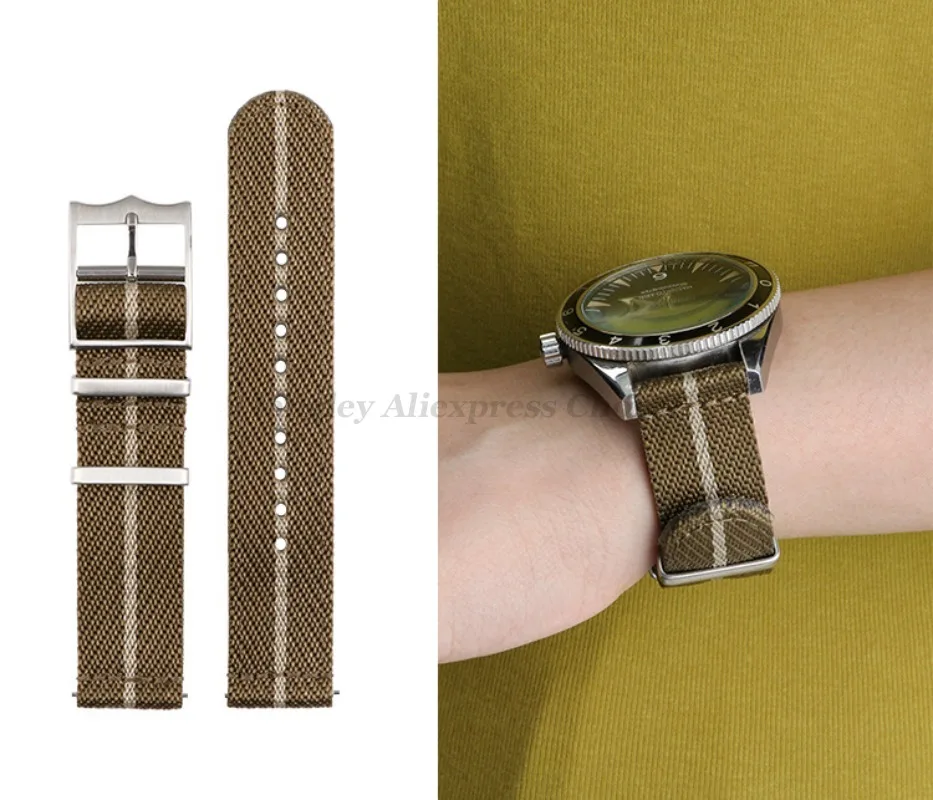 20mm 22mm Nylon Watchband Strap for Tudor for Omega Woven Canvas Fabric Band for Seiko Men Military Sport Quick Release Bracelet