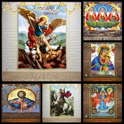 Jesus  Virgin Mary Tapestry Home Decorative Angel St. George Wall Hanging  Christ Ethiopia Orthodox  Room Decor