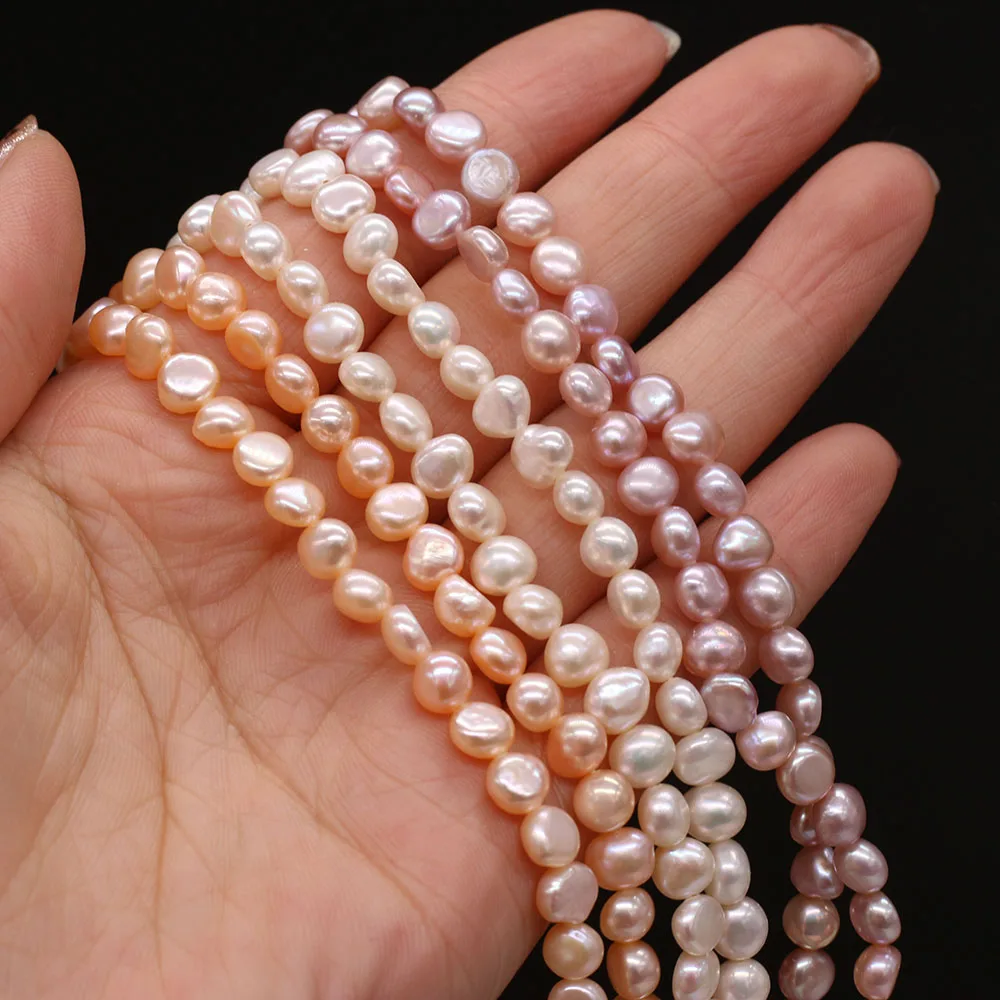 100% Real Natural Freshwater White Pearls Punch Beads Vertical Perforated Beads 36 cm Strand 5-6mm For Jewelry Making Necklace