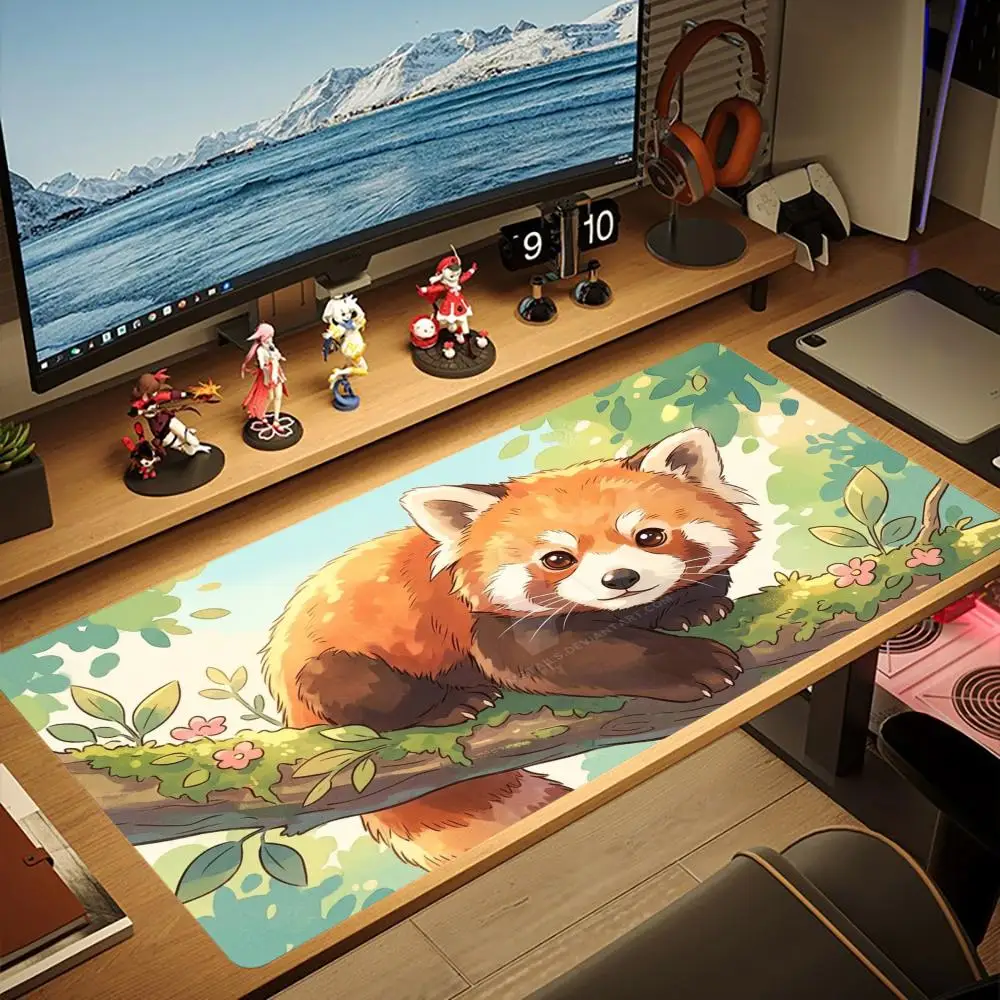 Large Mousepad Tree Branch Red Panda Mousepads Keyboard Mat Deskpad Pc Game Desk Mats Cute Animal Mouse Mats For Desktop