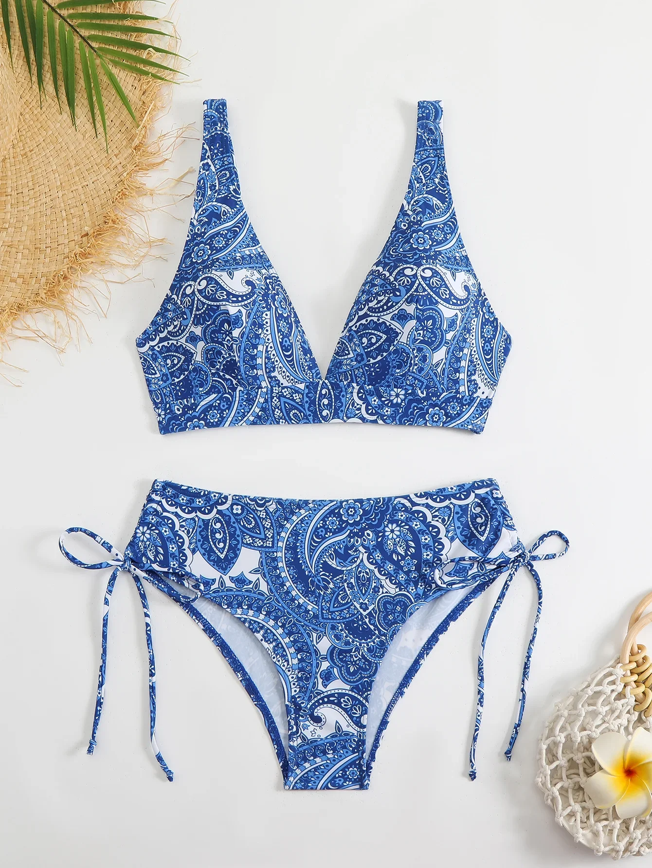 

Сексуальное бикини с высокой талией 2025, женский купальник из двух предметов, женский комплект бикини с принтом, купальный костюм, бразильское бикини