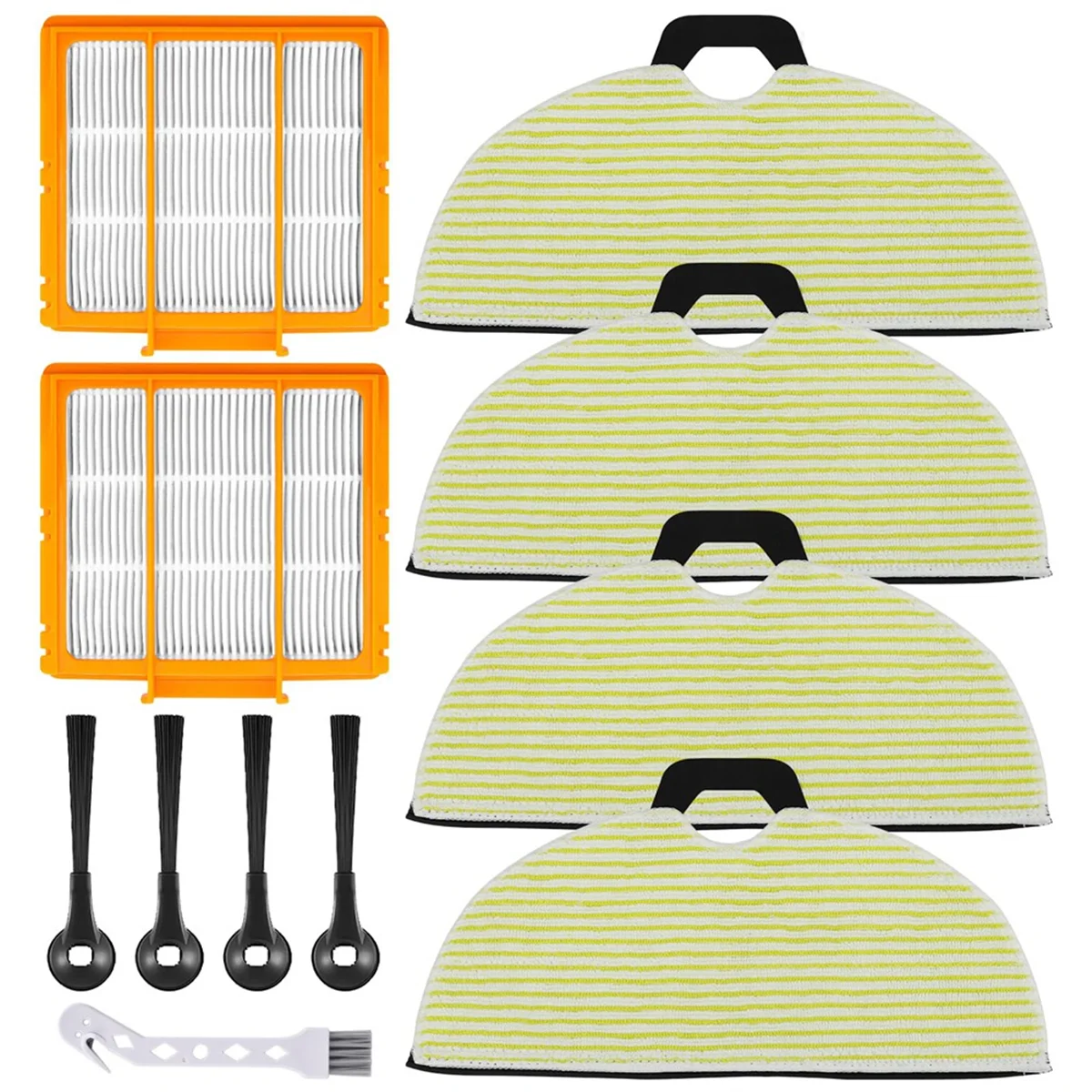 Replacement Mop Brush Filter Kit for Shark RV2610WA RV2620WA RV2410WD AV2610WA AI Ultra 2-In-1 Robot Vacuum Part