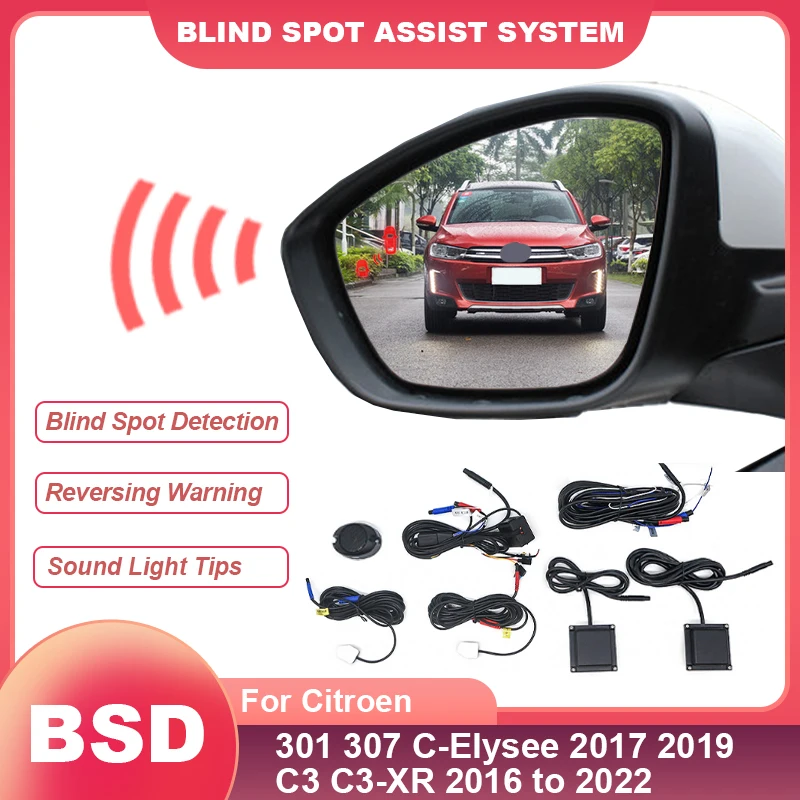 Car BSD BSA Blind Spot Detection System Lane Change Assist For Citroen 301 307 C-Elysee C3 C3-XR 2016 to 2022 Smart Car System