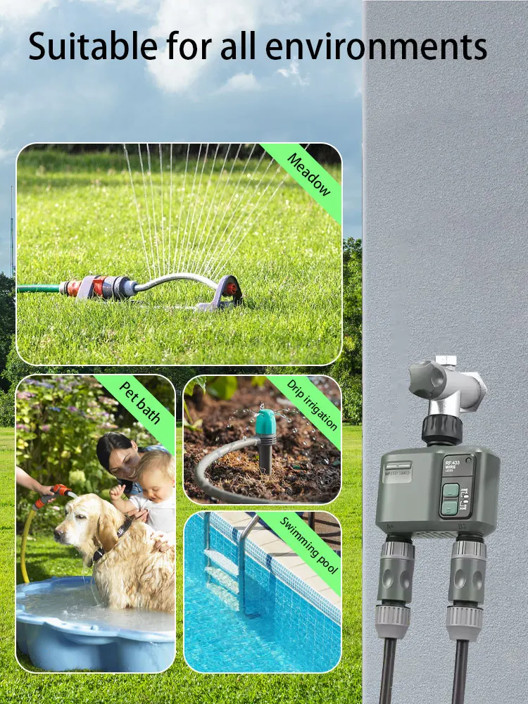 Wifi RF433 slimme tuinsproeier watertimer met 2-weg regenvertraging filter programmeerbare automatische irrigatiecontroller voor Tuya - afbeelding 2