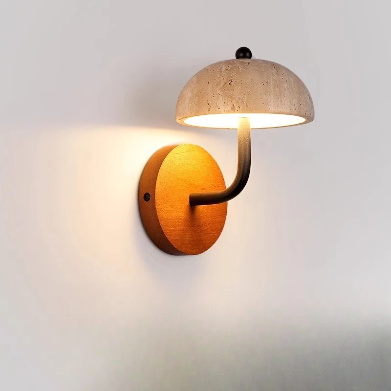 yellow-travertine-wall-lamp-wabi-wind-bedroom-bedside-retro-japanese-style-living-room-background-wall-aisle-corridor-solid-wood