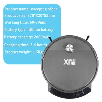 로봇 진공 청소기 2800PA 스마트 무선 원격 제어 바닥 청소 자동 USB 충전 기계 가정용, 건식 및 습식 청소