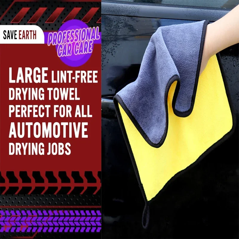 2PCS Ultrasoft Drying Car Microfiber Cleaning Towel 800GSM Car Washing Drying Towel Polishing Waxing Auto Detailing Towel Cloth