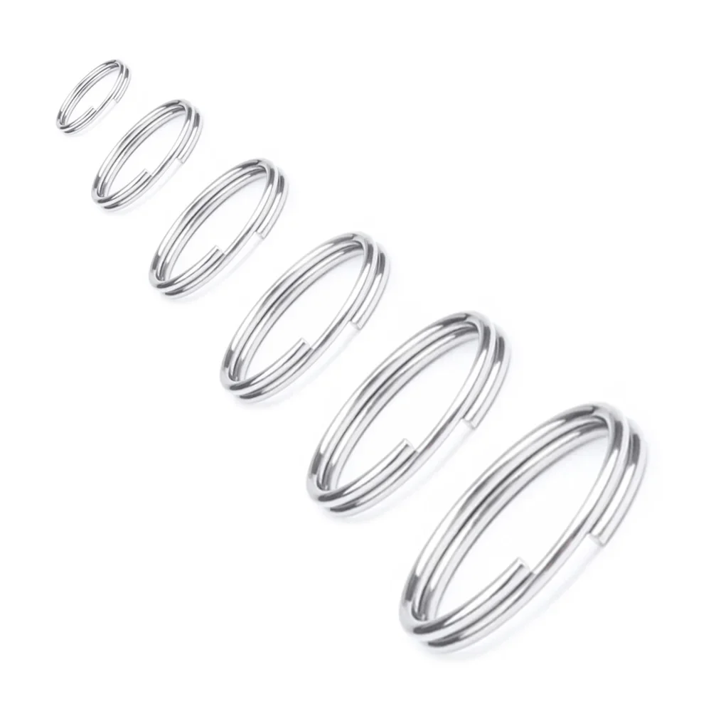 500pcs 6mm 8mm 10mm 12mm Open Split Loops Connectors Stainless Steel Double Jump Rings for For DIY Key Necklace Jewelry Making