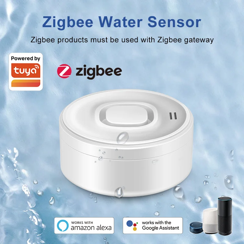 

Smart Water Leak Detector Tuya Zigbee IP55 Waterproof 100dB Alarm APP Remote Control Home Basement Flood Sensor
