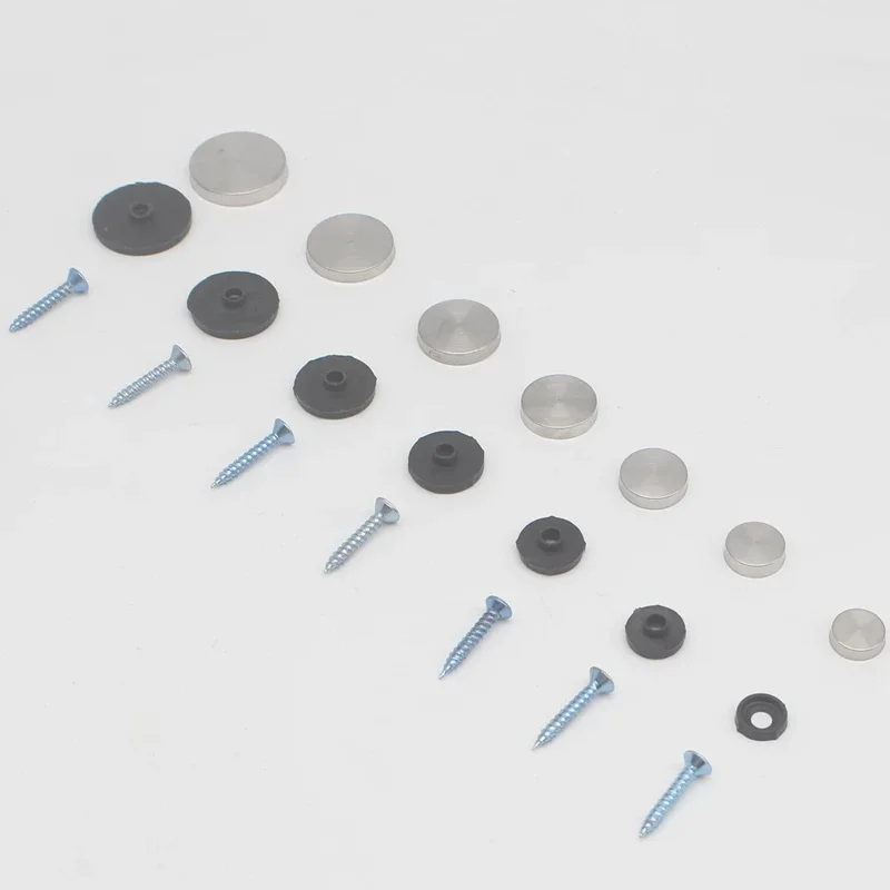 100 pieces 12–25 mm diameter stainless steel caps self-tapping screws decorative mirror screws display mirrors