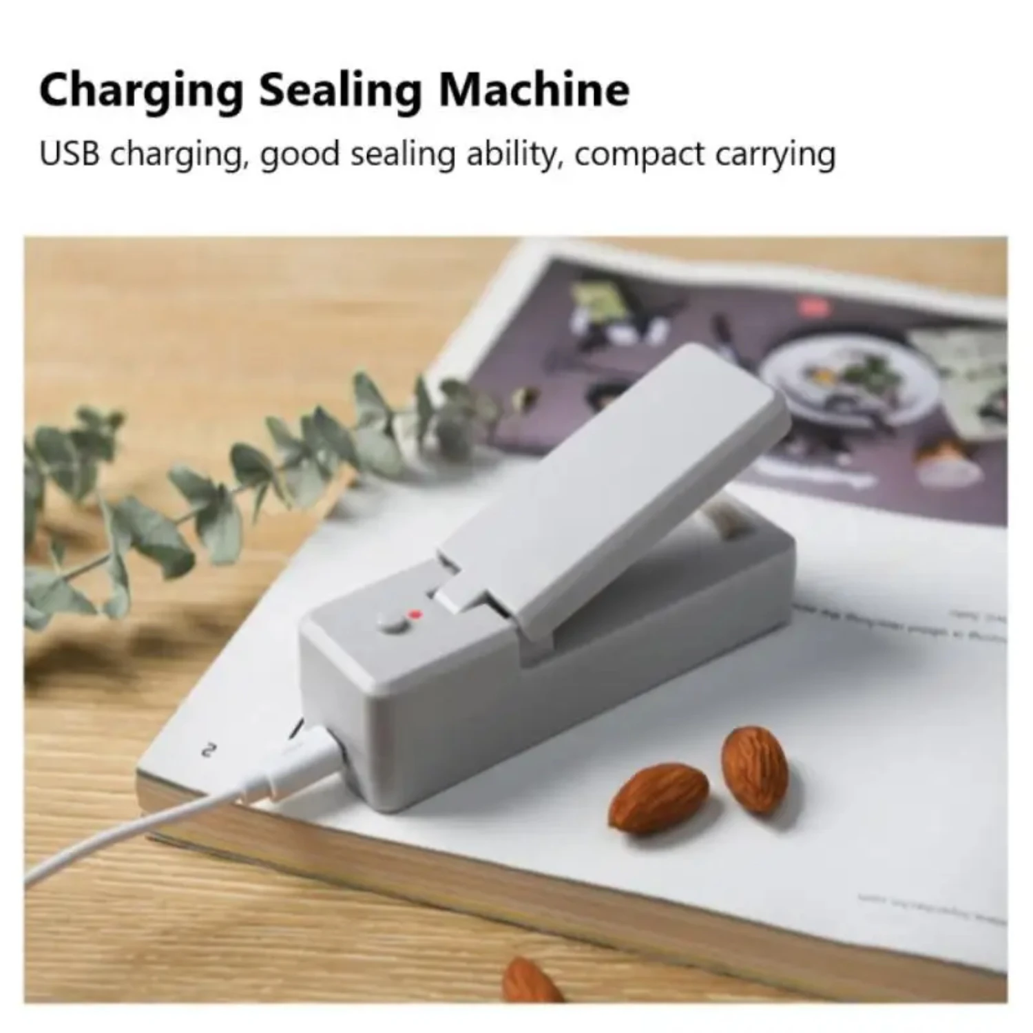 1pcs mini portable sealing machine dual-purpose plastic bag heat sealing machine USB charging hand pressure snack bag sealer