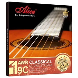 Alice AWR19C Classical Guitar Strings Golden Carbon Silver Plated Copper Winding Nano Polished Coating Normal/High Tension