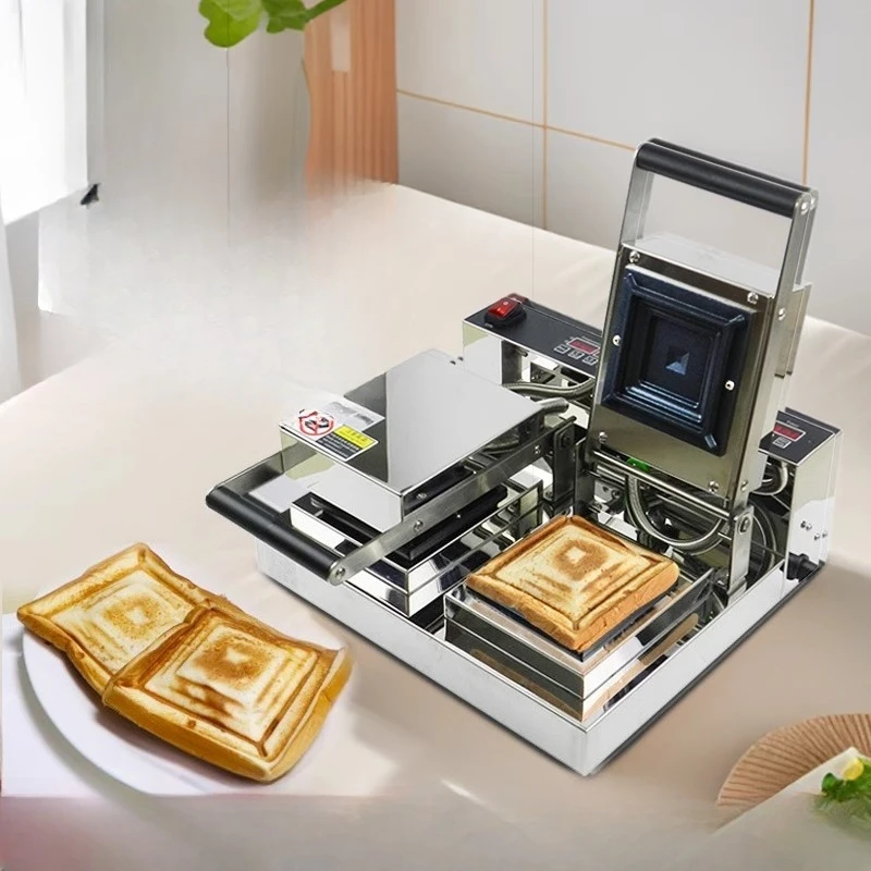 

Hot-pressed sandwich machine Commercial double-head burst toast machine Hot-pressed edge banding computer version