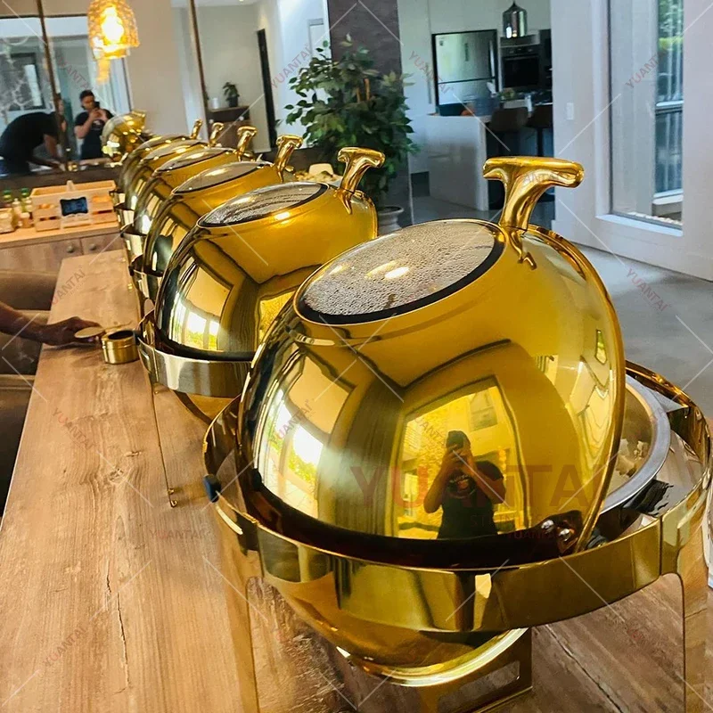 z Commercial Equipment Food Warmer Stainless Steel Top Round Clamshell Chafing Dish Warmer For Party