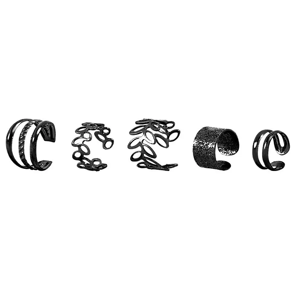 Простые серьги-клипсы в подарок без пирсинга C-образной формы, комплект серег для девочек, зажимы для ушей, манжеты с листьями, серьги в корейском стиле