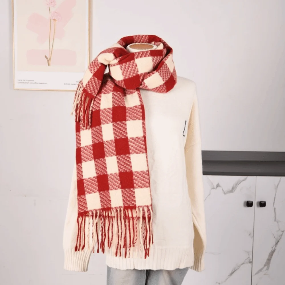 موضة متقلب الصوف شرابة وشاح الكورية نمط رشاقته الشتاء أوشحة كشميرية الدافئة Coldproof المرأة شال كشمير الإناث