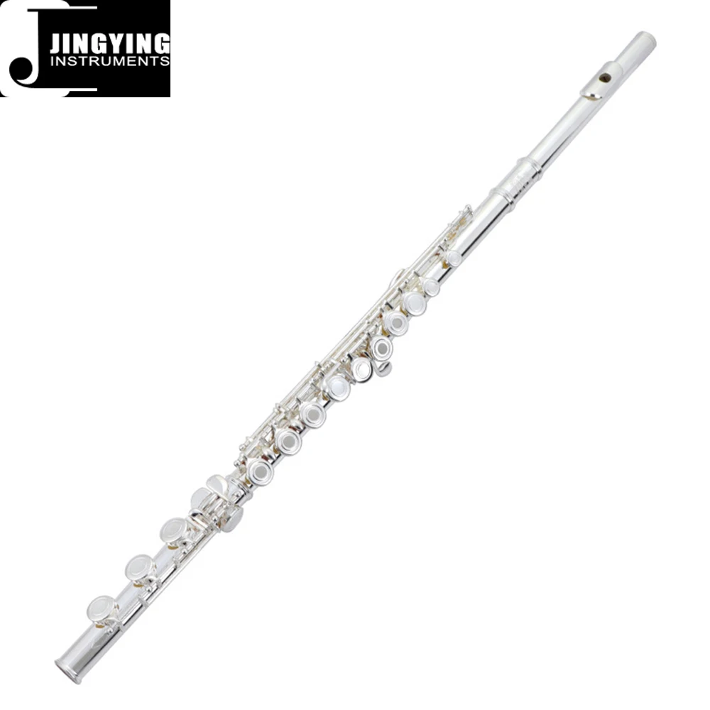 Music 17 Holes Open/Closed Holes Dual-purpose White Copper Silver Plating Flute
