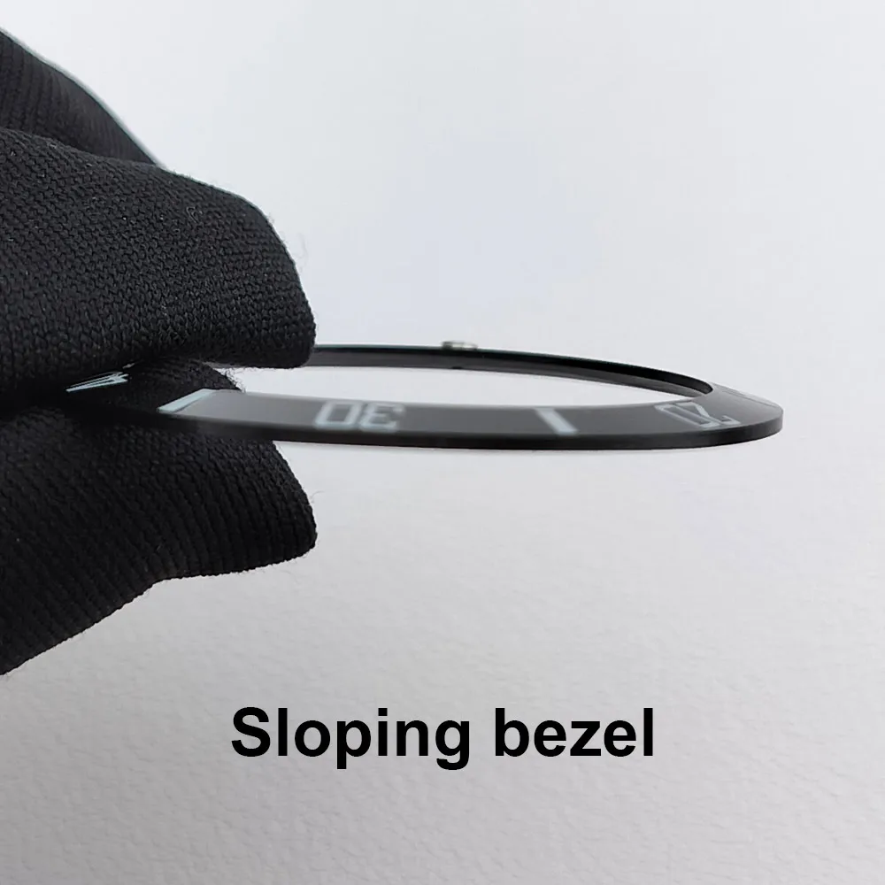 38-30,7 mm Keramik-Lünette mit schräger Oberfläche und Super-Luminova-Beschichtung, passend für 40-mm-Uhrengehäuse, Uhrenzubehörteile – Detail 1