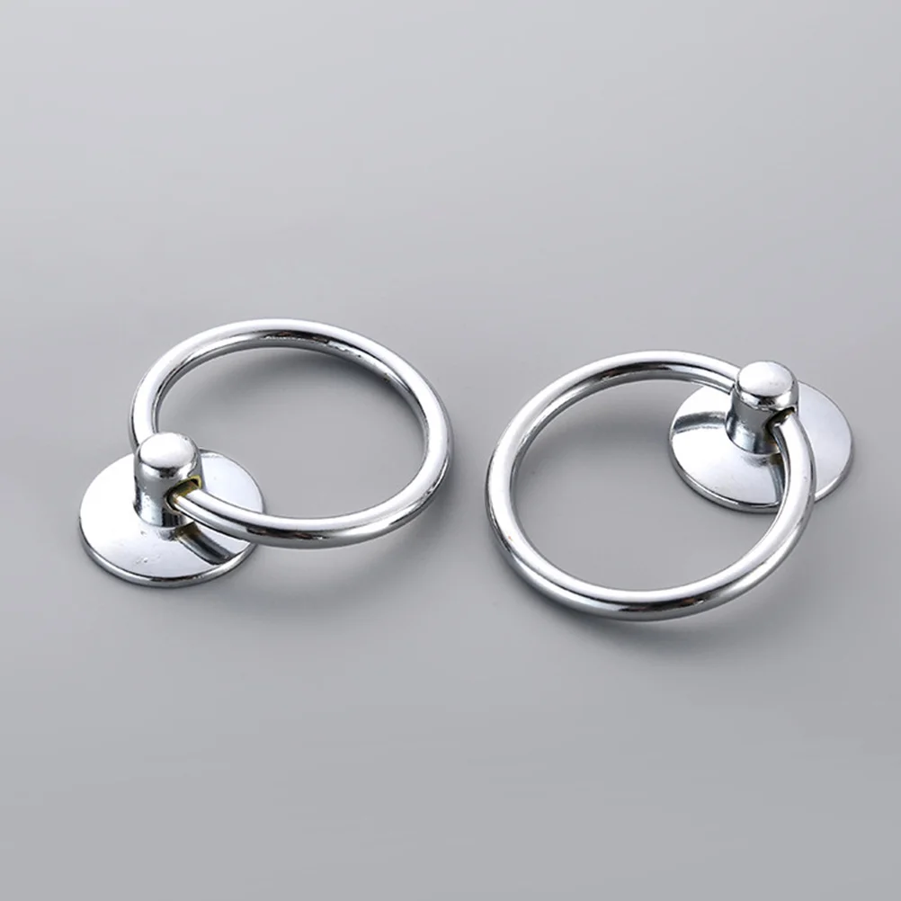 

6pcs Black Pull Ring Handle Zinc Alloy For Cabinet Drawer Dresser Cupboard Wardrobe Furniture Circular Door Knob Jewelry Box